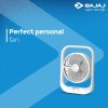 Bajaj Pygmy with LED Light 178 mm Silent Operation 3 Blade Table Fan (White)