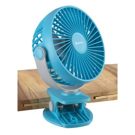 Bajaj Pygmy Mini 110 MM Sweep (USB Charging) 110 mm Silent Operation 3 Blade Table Fan (Blue,Pack of 1)