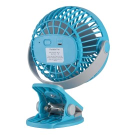 Bajaj Pygmy Mini 110 MM Sweep (USB Charging) 110 mm Silent Operation 3 Blade Table Fan (Blue,Pack of 1)