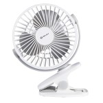 Bajaj Pygmy Mini 110 MM Sweep (USB Charging) 110 mm Silent Operation 3 Blade Table Fan (White,Pack of 1)