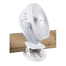 Bajaj Pygmy Mini 110 MM Sweep (USB Charging) 110 mm Silent Operation 3 Blade Table Fan (White,Pack of 1)