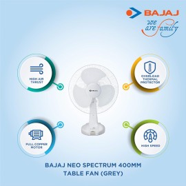 Bajaj Neo Spectrum 400mm Table Fan (Grey)