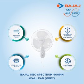 Bajaj Neo Spectrum 400mm Wall Fan (Grey)