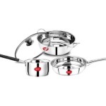 Pigeon Special Stainless Steel Gift Set with Kadai, Fry Pan and Saucepan Induction Bottom Cookware Set  (Stainless Steel, 3 - Piece)