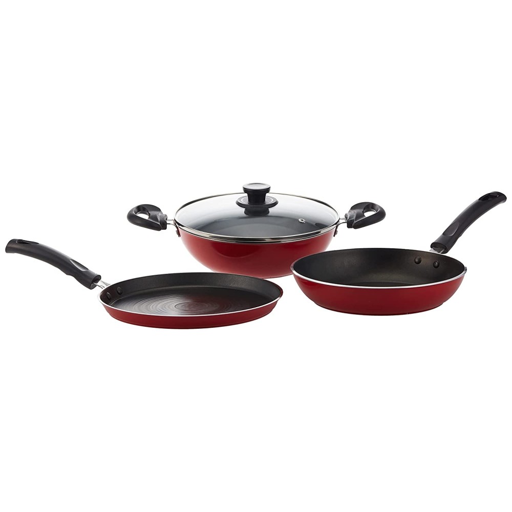 Pigeon Alba 4 PC Non Stick Cookware Set- Red