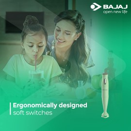 Bajaj Stainless Steel Hb-20 Silent 300W Hand Blender, Green, 300 Watt