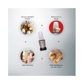 Pigeon Nutri Master 900 Juicer Mixer Grinder(3 Jars, Silver)