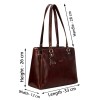 Hyatt Leather Accessories Full-Grain Natural Leather Top-Handle satchel Shoulder tote Bags For Women (Brown)