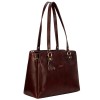 Hyatt Leather Accessories Full-Grain Natural Leather Top-Handle satchel Shoulder tote Bags For Women (Brown)