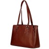 Hyatt Leather Accessories Full-Grain Natural Leather Top-Handle satchel Shoulder tote Bags For Women (Coffee)