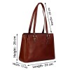 Hyatt Leather Accessories Full-Grain Natural Leather Top-Handle satchel Shoulder tote Bags For Women (Coffee)