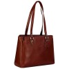 Hyatt Leather Accessories Full-Grain Natural Leather Top-Handle satchel Shoulder tote Bags For Women (Coffee)