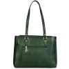 Hyatt Leather Accessories Full-Grain Natural Leather Top-Handle satchel Shoulder tote Bags For Women (Green)