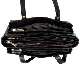 Hyatt Leather Accessories Full-Grain Natural Leather Top-Handle satchel Shoulder tote Bags For Women (Black) Hyatt Leather Accessories Full-Grain Natural Leather Top-Handle satchel Shoulder tote Bags For Women (Black)