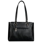 Hyatt Leather Accessories Full-Grain Natural Leather Top-Handle satchel Shoulder tote Bags For Women (Black)