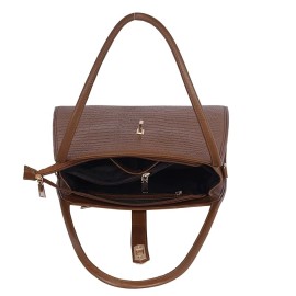 Hyatt Leather Accessories Full-Grain Leather Top-Handle satchels Tote Handbags & Shoulder Sling Bags For Women Office (Chikoo Tan)