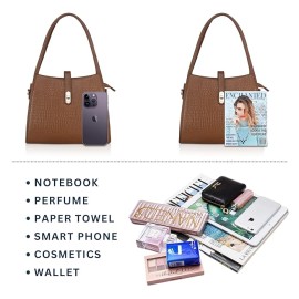 Hyatt Leather Accessories Full-Grain Leather Top-Handle satchels Tote Handbags & Shoulder Sling Bags For Women Office (Chikoo Tan)