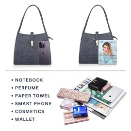 Hyatt Leather Accessories Full-Grain Leather Top-Handle satchels Tote Handbags & Shoulder Sling Bags For Women Office (Grey)