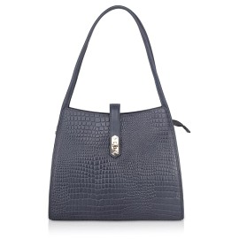 Hyatt Leather Accessories Full-Grain Leather Top-Handle satchels Tote Handbags & Shoulder Sling Bags For Women Office (Grey)