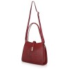 Hyatt Leather Accessories Full-Grain Leather Top-Handle satchels Tote Handbags & Shoulder Sling Bags For Women Office (Maroon)