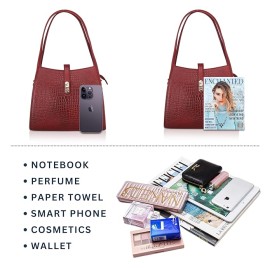 Hyatt Leather Accessories Full-Grain Leather Top-Handle satchels Tote Handbags & Shoulder Sling Bags For Women Office (Maroon)