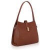 Hyatt Leather Accessories Full-Grain Leather Top-Handle satchels Tote Handbags & Shoulder Sling Bags For Women Office (Tan)