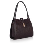 Hyatt Leather Accessories Full-Grain Leather Top-Handle satchels Tote Handbags & Shoulder Sling Bags For Women Office (Brown)