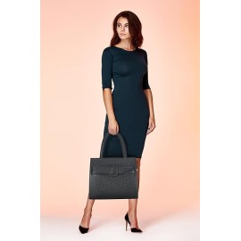 Hyatt Leather Full-Grain Cro Leather Top-Handle satchels Tote Handbags & Shoulder Sling Bags For Women Office (Black)