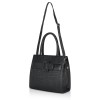 Hyatt Leather Full-Grain Cro Leather Top-Handle satchels Tote Handbags & Shoulder Sling Bags For Women Office (Black)