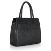 Hyatt Leather Full-Grain Cro Leather Top-Handle satchels Tote Handbags & Shoulder Sling Bags For Women Office (Black)