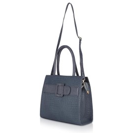 Hyatt Leather Full-Grain Cro Leather Top-Handle satchels Tote Handbags & Shoulder Sling Bags For Women Office (Grey)