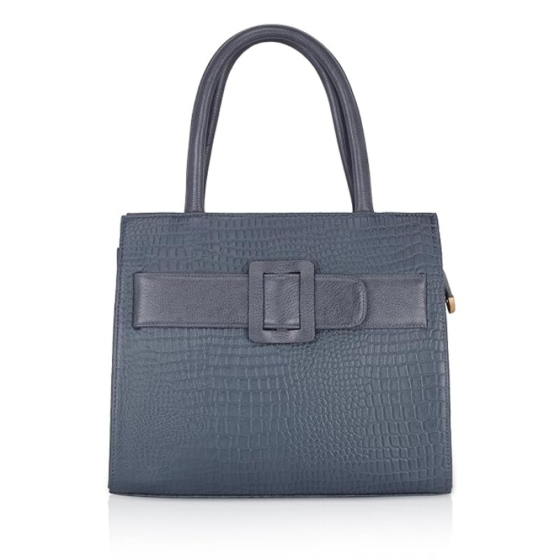 Hyatt Leather Full-Grain Cro Leather Top-Handle satchels Tote Handbags & Shoulder Sling Bags For Women Office (Grey) Hyatt Leather Full-Grain Cro Leather Top-Handle satchels Tote Handbags & Shoulder Sling Bags For Women Office (Grey)