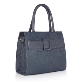 Hyatt Leather Full-Grain Cro Leather Top-Handle satchels Tote Handbags & Shoulder Sling Bags For Women Office (Grey)