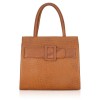 Hyatt Leather Full-Grain Cro Leather Top-Handle satchels Tote Handbags & Shoulder Sling Bags For Women Office (Mango Tan)