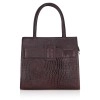 Hyatt Leather Full-Grain Cro Leather Top-Handle satchels Tote Handbags & Shoulder Sling Bags For Women Office (Brown)