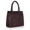 Hyatt Leather Full-Grain Cro Leather Top-Handle satchels Tote Handbags & Shoulder Sling Bags For Women Office (Brown)