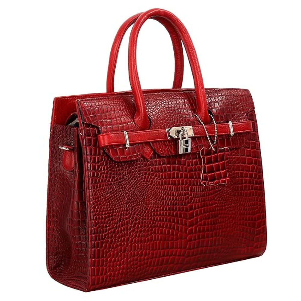 Hyatt Leather Accessories Full-Grain Natural Cro Leather Top-Handle satchel Tote Handbags & Shoulder Sling Bags For Women Office Branded Stylish (Maroon)
