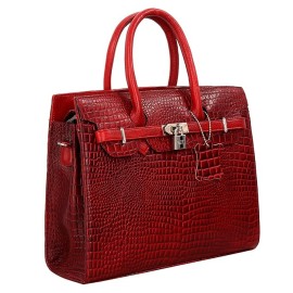 Hyatt Leather Accessories Full-Grain Natural Cro Leather Top-Handle satchel Tote Handbags & Shoulder Sling Bags For Women Office Branded Stylish (Maroon)