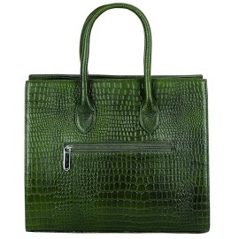 Hyatt Leather Accessories Full-Grain Natural Cro Leather Top-Handle satchel Tote Handbags & Shoulder Sling Bags For Women Office Branded Stylish (Olive Green)