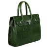 Hyatt Leather Accessories Full-Grain Natural Cro Leather Top-Handle satchel Tote Handbags & Shoulder Sling Bags For Women Office Branded Stylish (Olive Green)