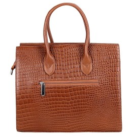 Hyatt Leather Accessories Full-Grain Natural Cro Leather Top-Handle satchel Tote Handbags & Shoulder Sling Bags For Women Office Branded Stylish (Tan)