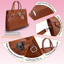 Hyatt Leather Accessories Full-Grain Natural Cro Leather Top-Handle satchel Tote Handbags & Shoulder Sling Bags For Women Office Branded Stylish (Tan)