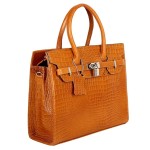 Hyatt Leather Accessories Full-Grain Natural Cro Leather Top-Handle satchel Tote Handbags & Shoulder Sling Bags For Women Office Branded Stylish