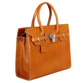 Hyatt Leather Accessories Full-Grain Natural Cro Leather Top-Handle satchel Tote Handbags & Shoulder Sling Bags For Women Office Branded Stylish