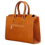 Hyatt Leather Accessories Full-Grain Cro Leather Top-Handle satchels Tote Handbags & Shoulder Sling Bags For Women Office (Mango Tan)