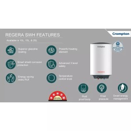 Crompton Regera 15 Litre White Storage Water Heater Geyser ASWH-3815