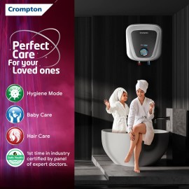 Crompton Solarium Care 15-L 5 Star Storage Water Heater (Geyser) with Rust Proof Plastic Body (White),Free Pipe