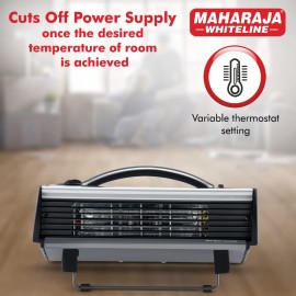 Maharaja Whiteline Flare 2000-Watt Heat Convector Room Heater + Nelkon Nonstick Deep Kadhai Stainless Steel (Large 235 mm)
