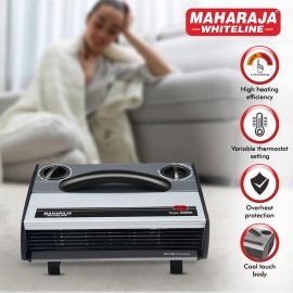 Maharaja Whiteline Flare 2000-Watt Heat Convector Room Heater + Nelkon Nonstick Deep Kadhai Stainless Steel (Large 235 mm)