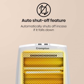 Crompton Comfy Plus 800 Watt Quartz Room Heater with 2 Heat Setting Handle to carry Neon Lamp indicator
